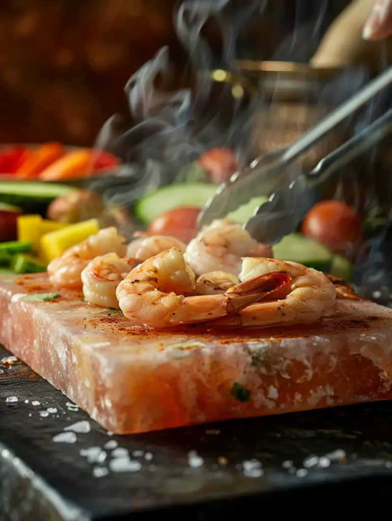 cooking shrimp on Himalayan salt block for Himalayan salt recipes