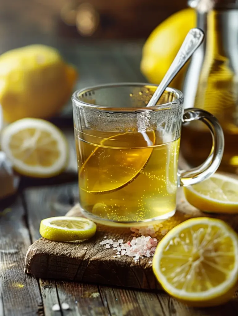 mixing zepbound recipe drink with lemon vinegar and green tea