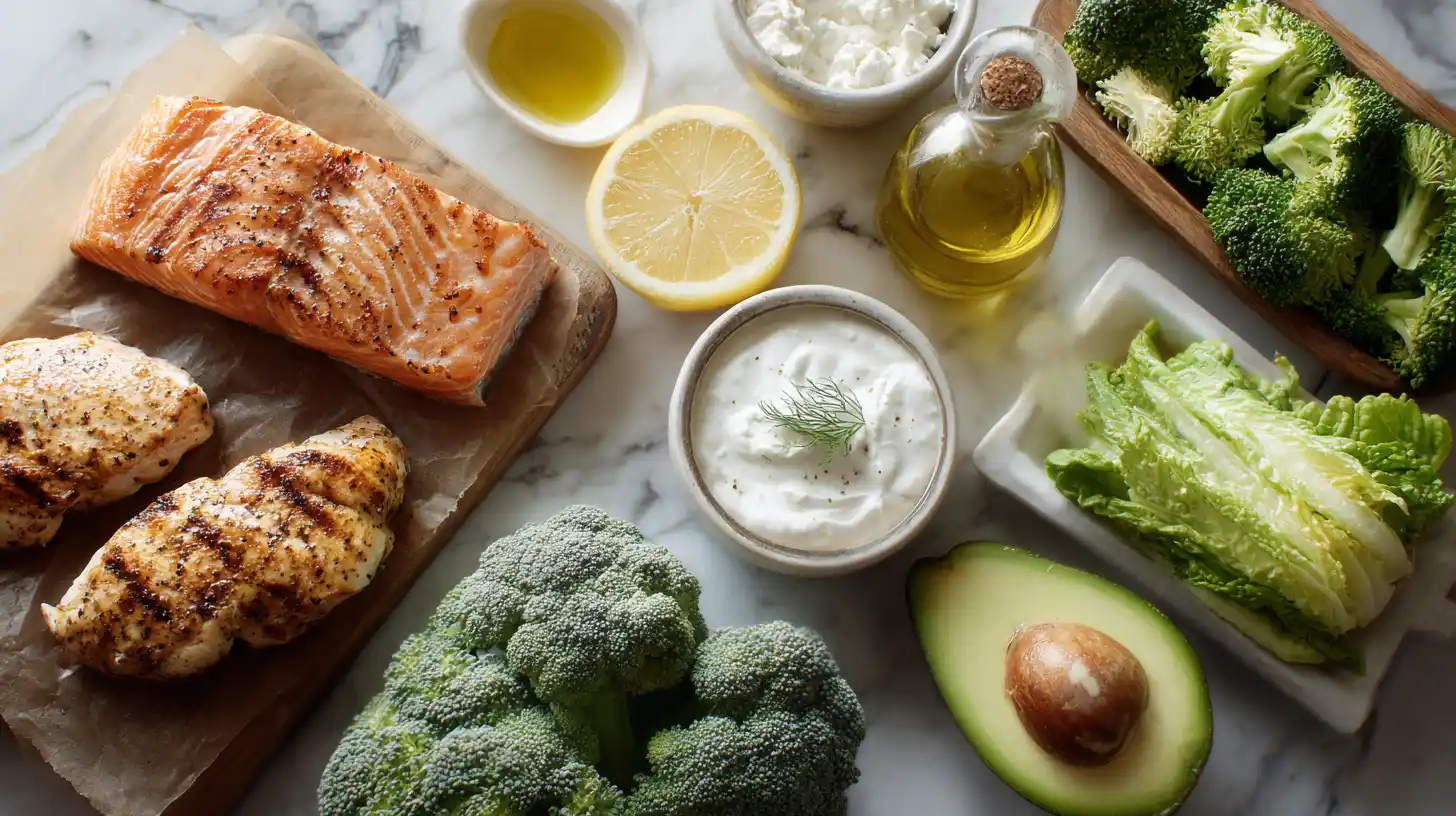 Zepbound recipes with real ingredients on a kitchen counter