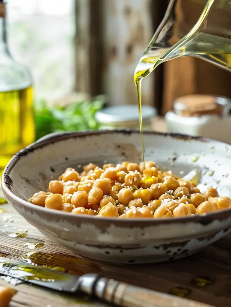 mixing chickpeas tahini olive oil quick recipe jalbiteworldfood