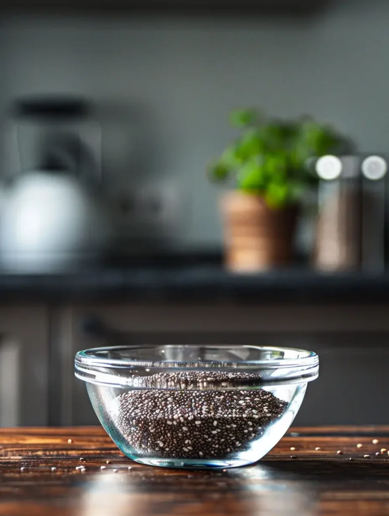 Japanese Zepbound recipe chia seeds soaking in water preparation step