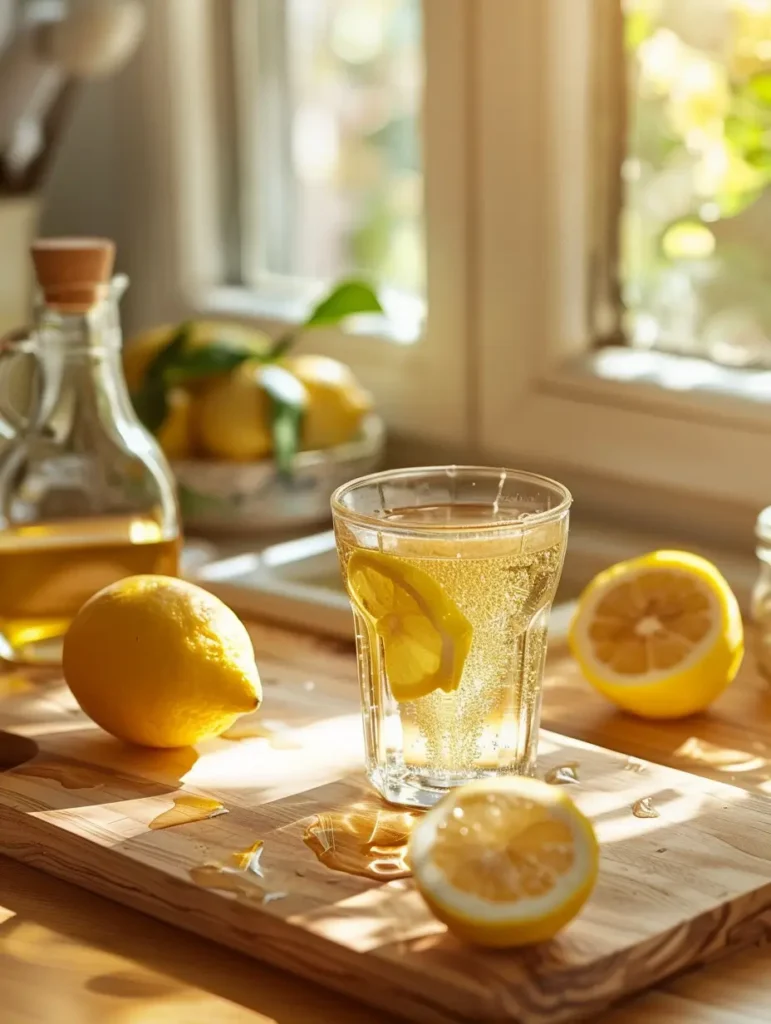 Lemon juice and apple cider vinegar mixed for Japanese Zepbound recipe drink