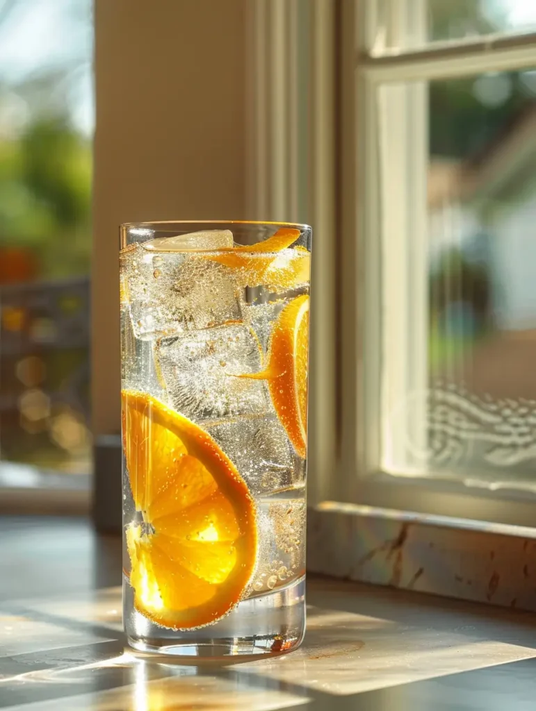 Easy citrus spritz mocktail recipe served in tall glass