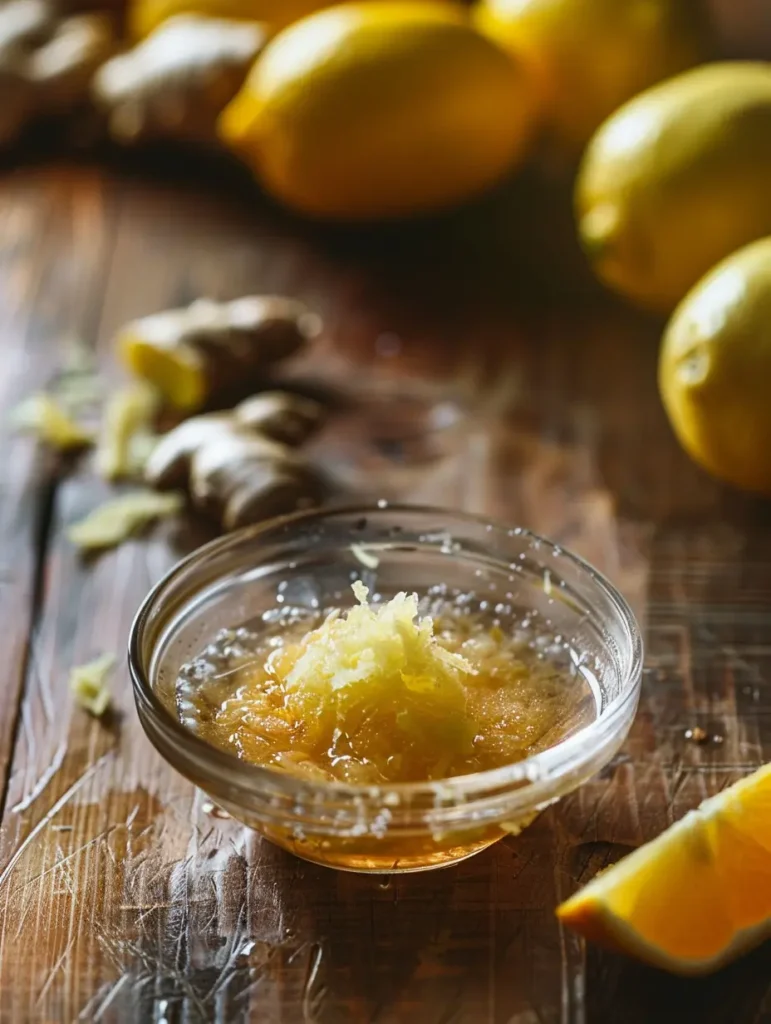 steeping fresh ginger for ginger citrus mocktail base